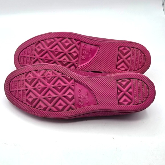 Converse Chuck Taylor All Star Low Fuchsia Glitter Size 8 In Men/ Size 10 Women - Picture 6 of 7